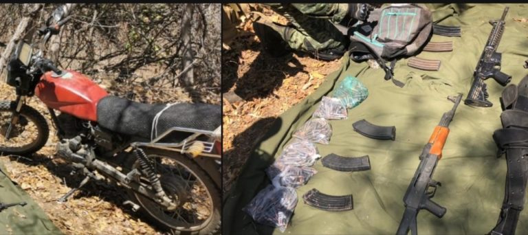 Un adulto y un menor fueron detenidos en San Lucas con armas de fuego, más de mil cartuchos y motocicleta robada