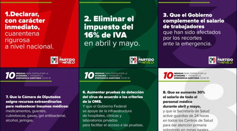 Propone el PRI 10 medidas para fortalecer la economía durante la emergencia por el COVID19