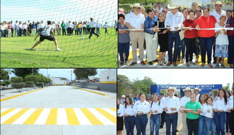 Entrega Gobernador más de 14 mdp en vialidades y obra deportiva en el Tecnológico de Huetamo