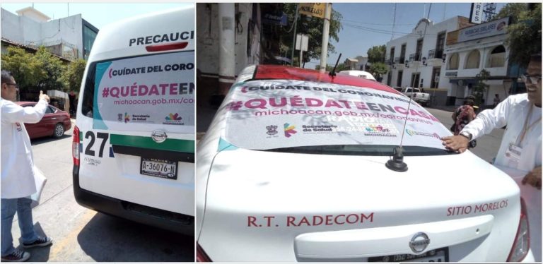 Refuerzan transportistas de Huetamo mensajes de prevención ante COVID-19 promovidas por el gobierno municipal