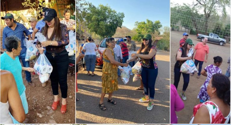Hortencia Sánchez entrega despensas para que los ciudadanos se queden en casa