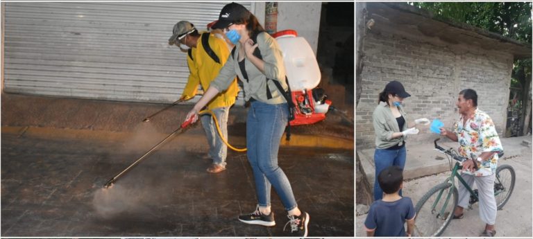 Sanitizan calles de Tuzantla y continúa la entrega de despensas a los sectores más vulnerables