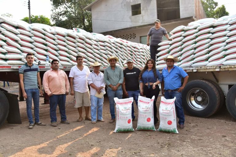Entrega Hortencia Sánchez 72 toneladas de fertilizante de una meta de 500