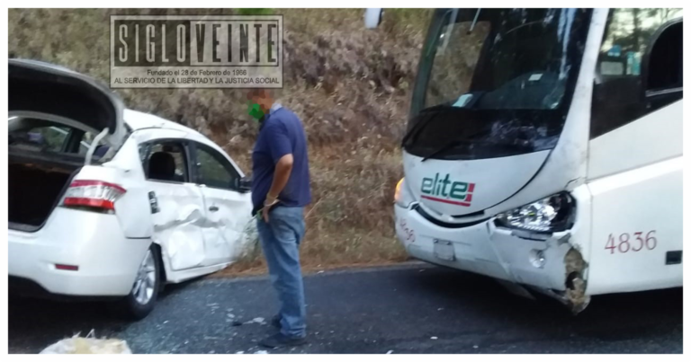 Sin lesionados deja choque entre vehículo y autobús en las cercanías de Nocupétaro