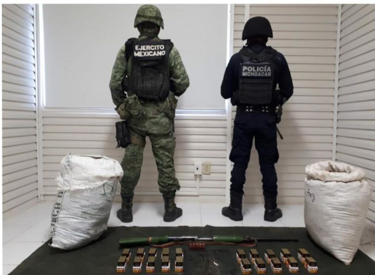 Decomisan 14 kilos de marihuana, mil cartuchos y un arma de fuego en San Lucas