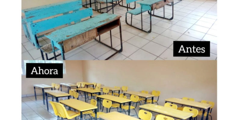 12 escuelas de Huetamo cuentan con nuevo mobiliario escolar:IIFEEM