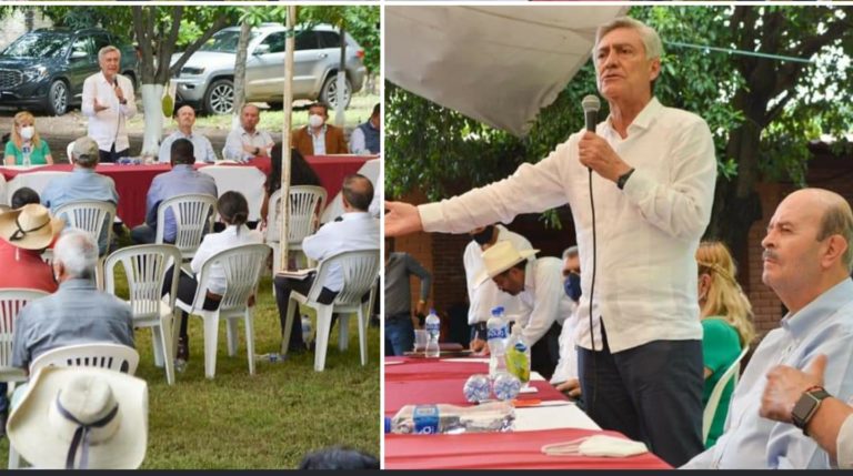 Expresidentes de Huetamo, Tiquicheo, Carácuaro y el ex gobernador Fausto Vallejo se reúnen en Tuzantla con Cristóbal Arias