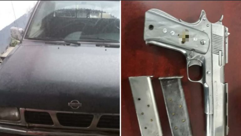 Persona fue detenida con un arma de fuego en la carretera Villa Madero