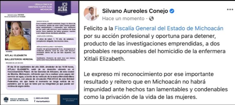 Detienen a dos presuntas responsabilidades del homicidio Xitlali Elizabeth