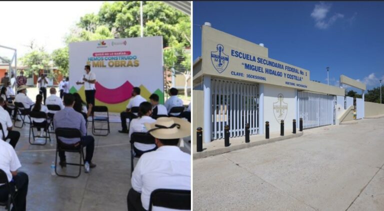 El gobernador entregó obras de construcción, rehabilitación y equipamiento de la Secundaria Federal #1 de Huetamo por una inversión de 20 mdp