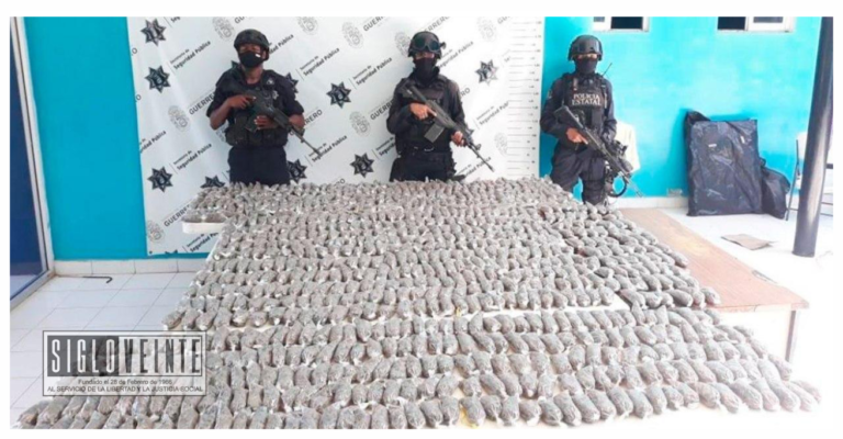 Aseguran más de 800 dosis de marihuana en Coyuca de Catalán