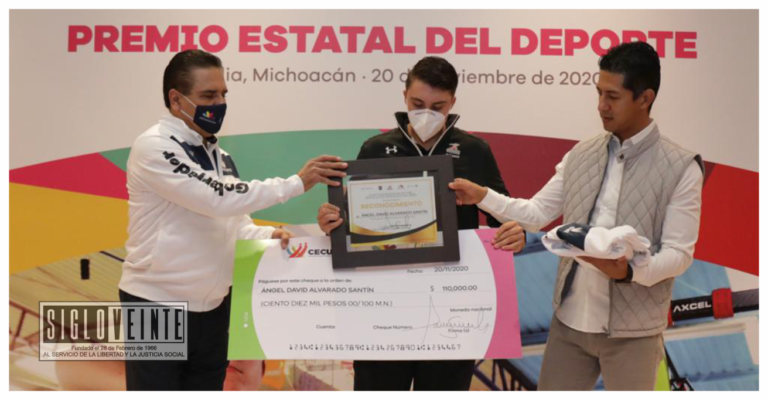 Ángel David Alvarado Santín recibió el Premio Estatal del Deporte