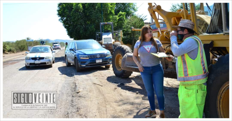 Supervisa alcaldesa rehabilitación del tramo carretero San Carlos Las Mojarras-El Limón de Papatzindán