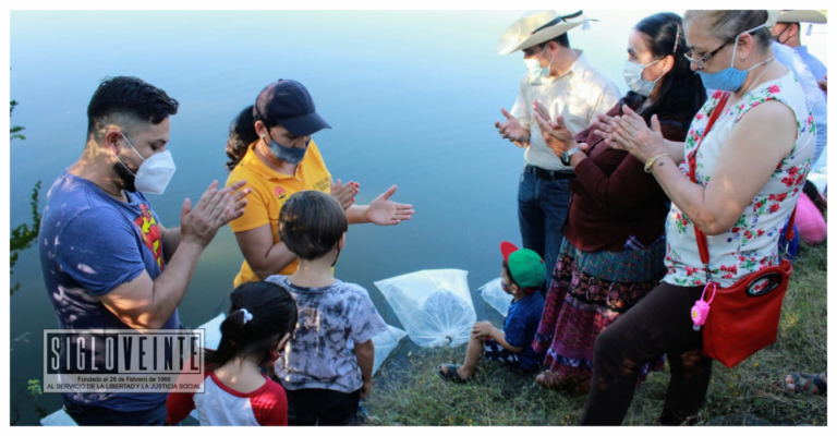 Repoblan la represa de la tenencia de Paso de Núñez con 25 mil crías de tilapias