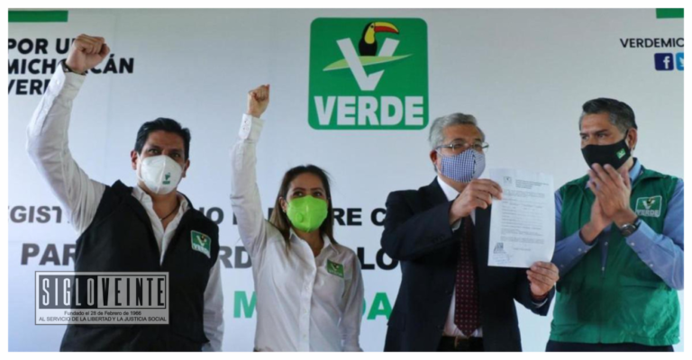 El magistrado Juan Antonio Magaña se registra como precandidato del PVEM a la gubernatura de Michoacán, el Verde Ecologista va solo sin alianzas