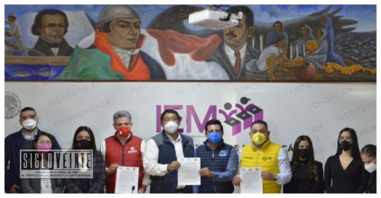 En un hecho inédito en la historia política de Michoacán, presentan el PAN, PRI y PRD ante el IEM convenio de candidatura común