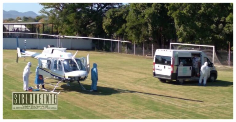 Hombre de 65 años con complicaciones respiratorias, fue trasladado en ambulancia aérea de Huetamo a Morelia