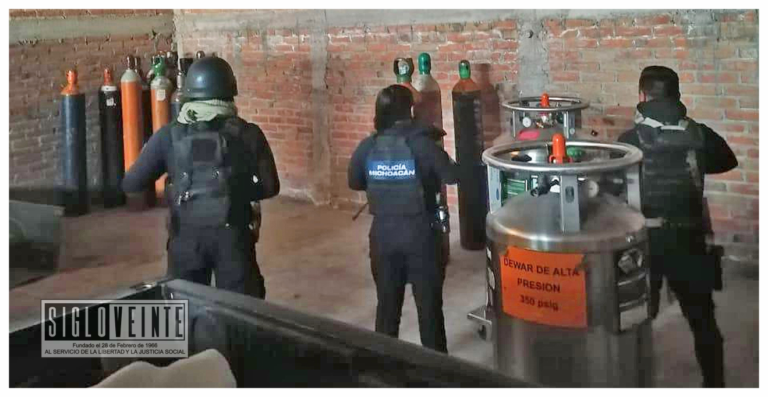 En La Piedad fueron recuperados 25 cilindros de oxígeno medicinal que habían sido robados