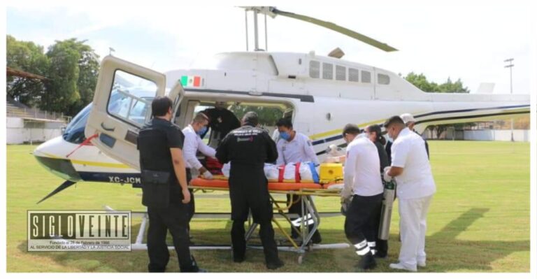 Debido a la gravedad de las lesiones, los dos menores accidentados en moto tuvieron que ser trasladados en ambulancia aérea a Morelia