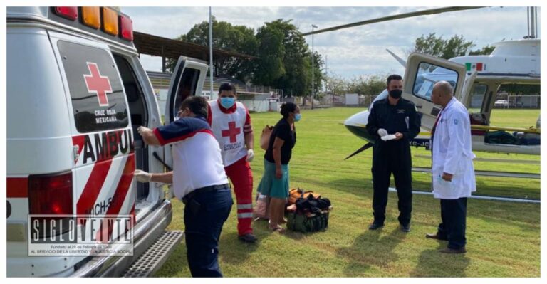 Por complicaciones en su embarazo mujer es trasladada en ambulancia aérea de Huetamo al Hospital de la Mujer