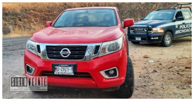Policía Michoacán recupera camioneta robada en Tuzantla