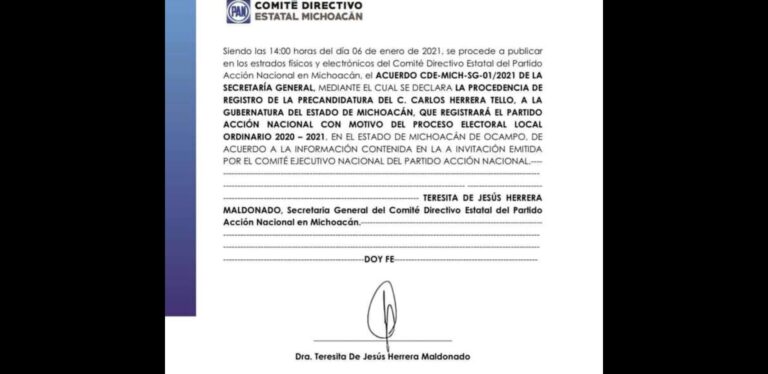 Carlos Herrera fue avalado como precandidato a la gubernatura por el PAN