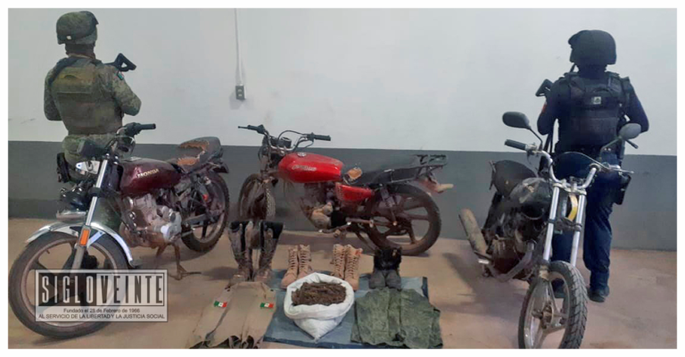 Aseguran en Tiquicheo dos kilos de marihuana y tres motocicletas robadas