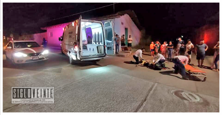 Joven derrapa en su motocicleta en la calle Fray Juan de Zumárraga de la Colonia Unidad Deportiva