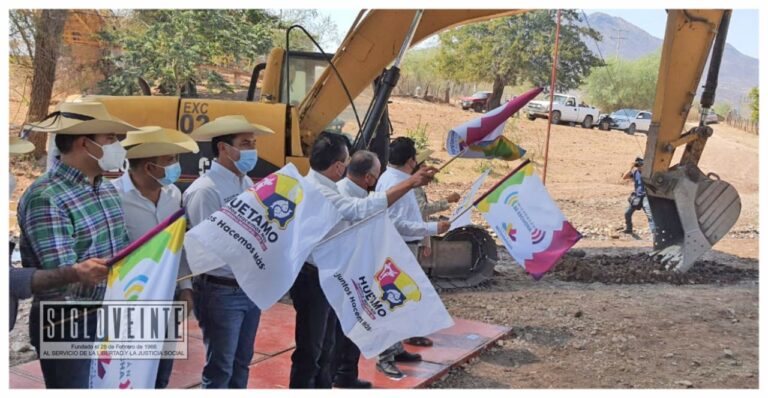 Silvano Aureoles y Juan Luis García inician la construcción del puente vehicular en la comunidad de Tziritzícuaro