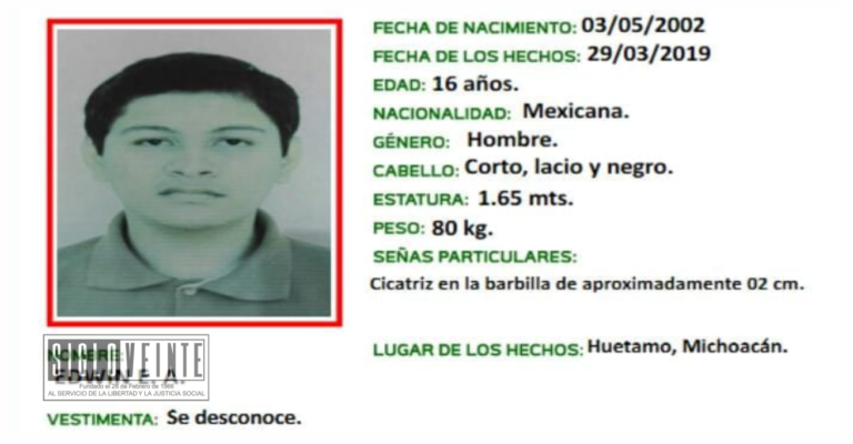 A dos años de la desaparición del huetamense Edwin Escuadra Aparicio, sus familiares continúan con su búsqueda