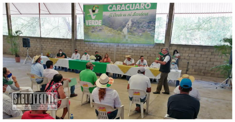 Presenta el Verde Ecologista al candidato a la presidencia municipal de Carácuaro y la diputación local por el Distrito XVIII