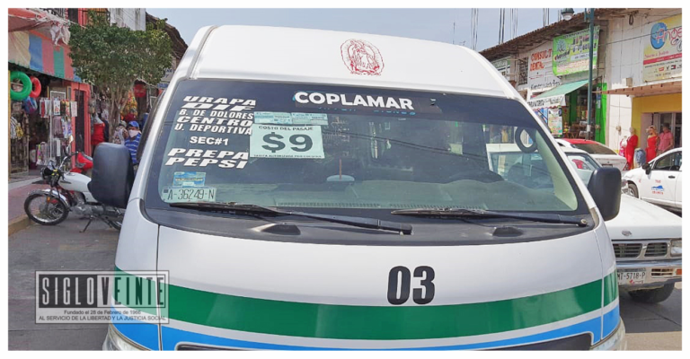 Sube un peso el transporte público de combis en Huetamo