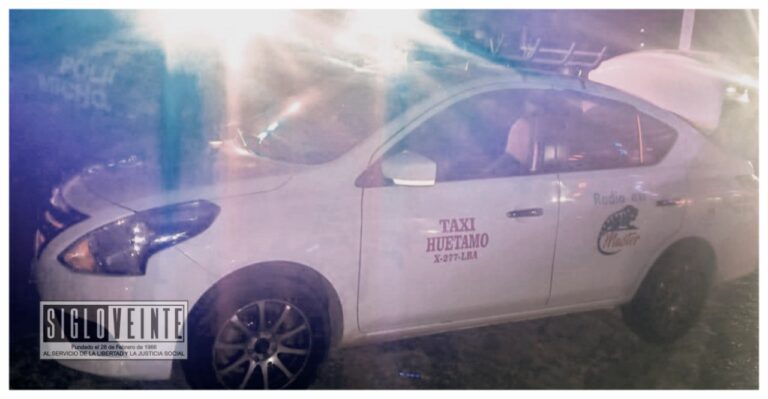 En taxi de Huetamo, dos sujetos fueron detenidos con 20 kilos de marihuana