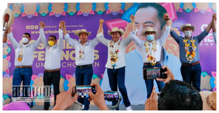 Caminan juntos los candidatos del Equipo por Michoacán en Huetamo: Pablo Varona