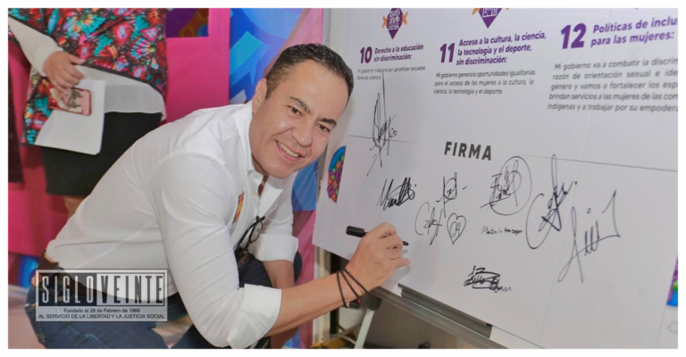 El candidato a la gubernatura del Equipo por Michoacán firmó doce compromisos puntuales que cumplirá con las mujeres michoacanas