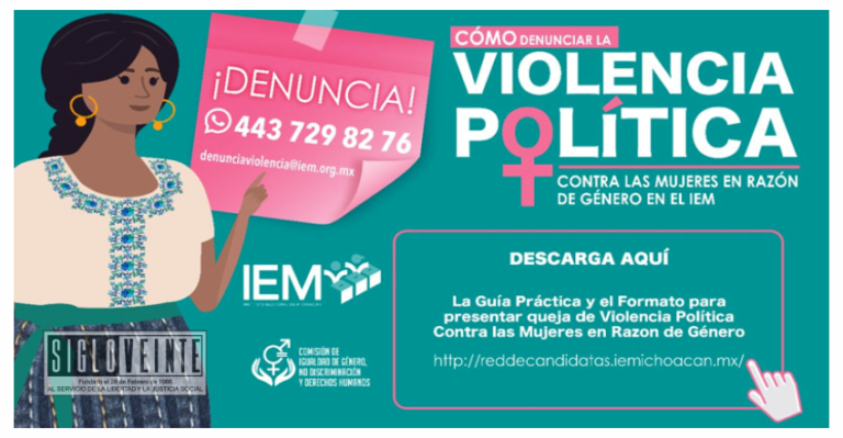 Llama el IEM a denunciar formalmente actos de violencia política en razón de género