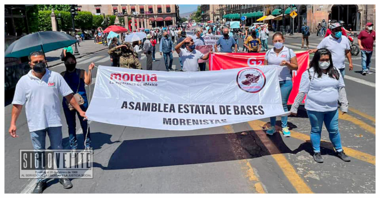 Se divide Morena en Michoacán, marchan en contra de Mario Delgado y de “chapulines” electorales