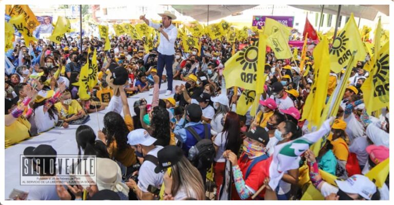 Los marrones amenazan y fabrican mentiras: Carlos Herrera frente a 15 mil personas en Zacapu