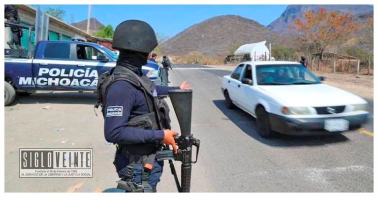 Policía Michoacán detiene una persona en Huetamo por conducir vehículo robado