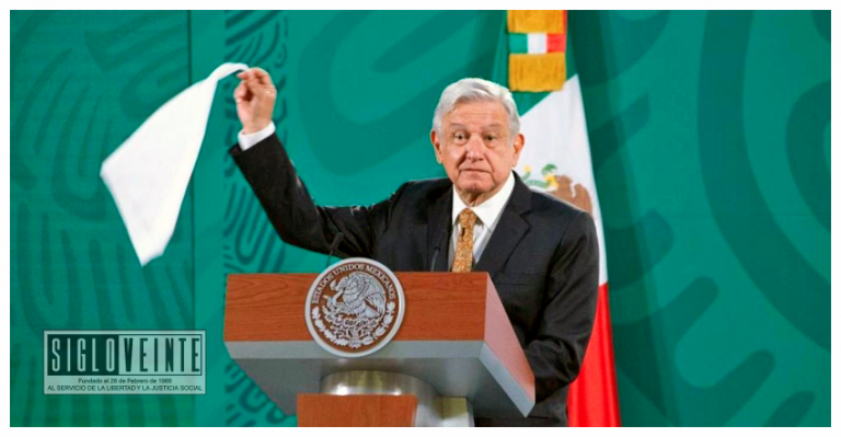 El presidente de México saca nuevamente pañuelo blanco por su lucha contra la corrupción