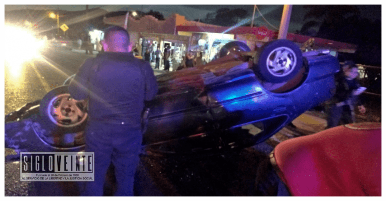 Aparatoso accidente deja una persona gravemente lesionada