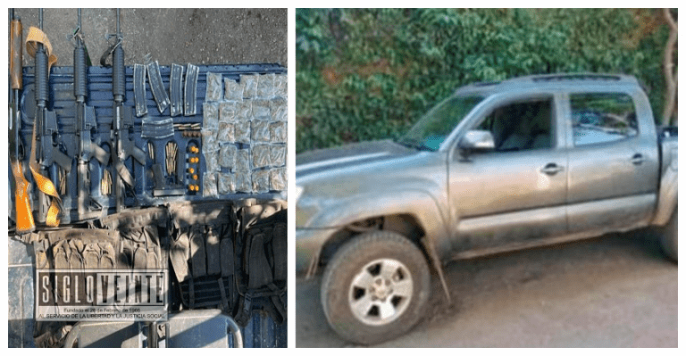 En la carretera Tiripetío-Villa Madero una persona fue detenida con 5 armas de fuego y 25 envoltorios con marihuana
