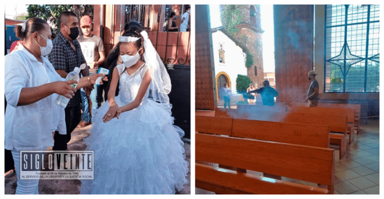 PC de Tiquicheo realiza acciones anti COVID-19 en la Parroquia de San Lucas Evangelista