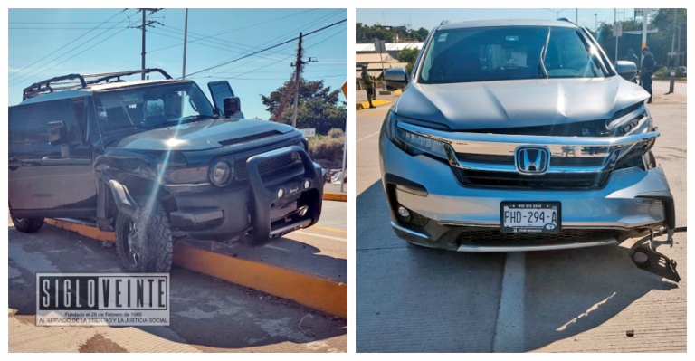 Dos camionetas chocan en la ampliación de la Avenida Madero Norte