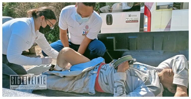 Operador maquinaria pesada resulta lesionado al volcar cerca de Paso de Núñez