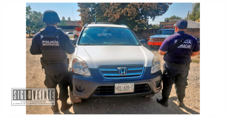 Recupera la Policía Michoacán camioneta robada cerca del bar “Las Vegas”