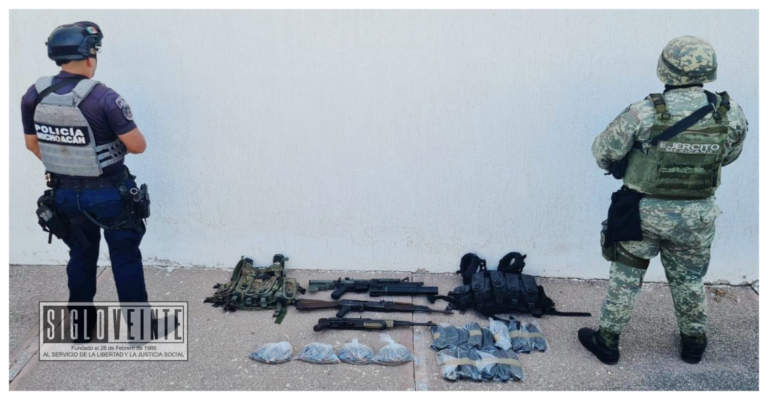 SSP y Sedena aseguran 3 armas de fuego, un aditamento lanzagranadas y 400 cartuchos útiles