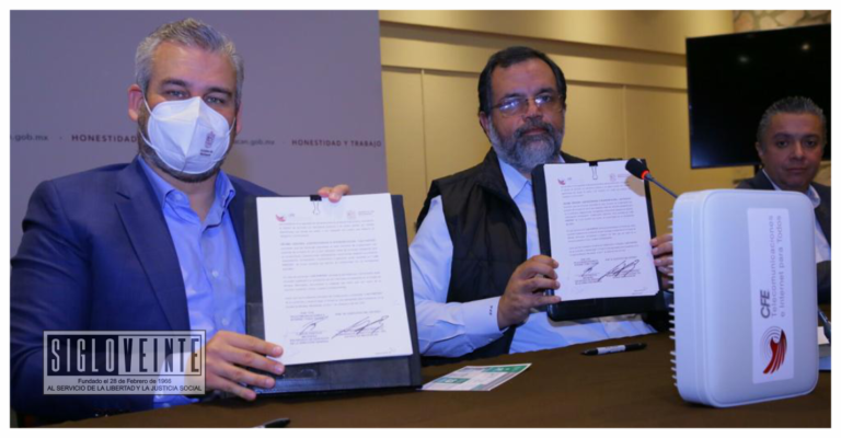 El gobernador firma convenio con CFE para llevar internet a comunidades de Huetamo, San Lucas, Churumuco, Turicato, Tzitzio, entre otros