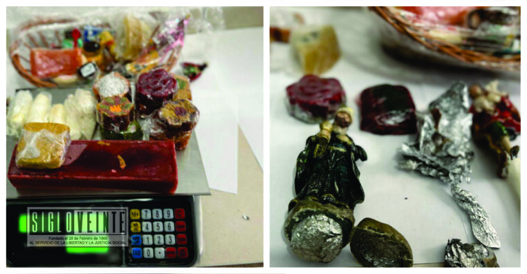 En Morelia, la Guardia Nacional localiza metanfetamina dentro de figuras religiosas y dulces regionales iban ser enviadas a San Antonio, Texas