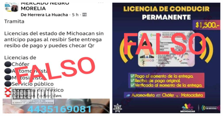 Gobierno de Michoacán llama a la ciudadanía a no dejarse engañar con trámites falsos de licencias permanentes en Facebook